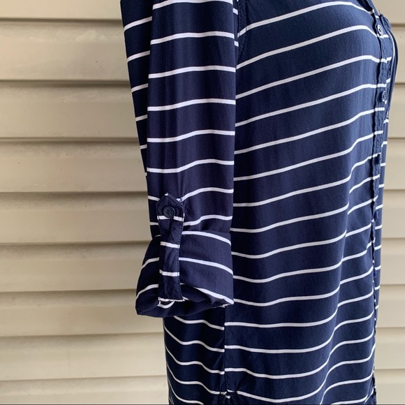 •Beachlunchlounge• Striped Tab Sleeve Blouse-SizeS - Picture 8 of 11